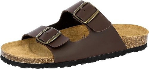 Sandali pelle uomo marrone - sandali,